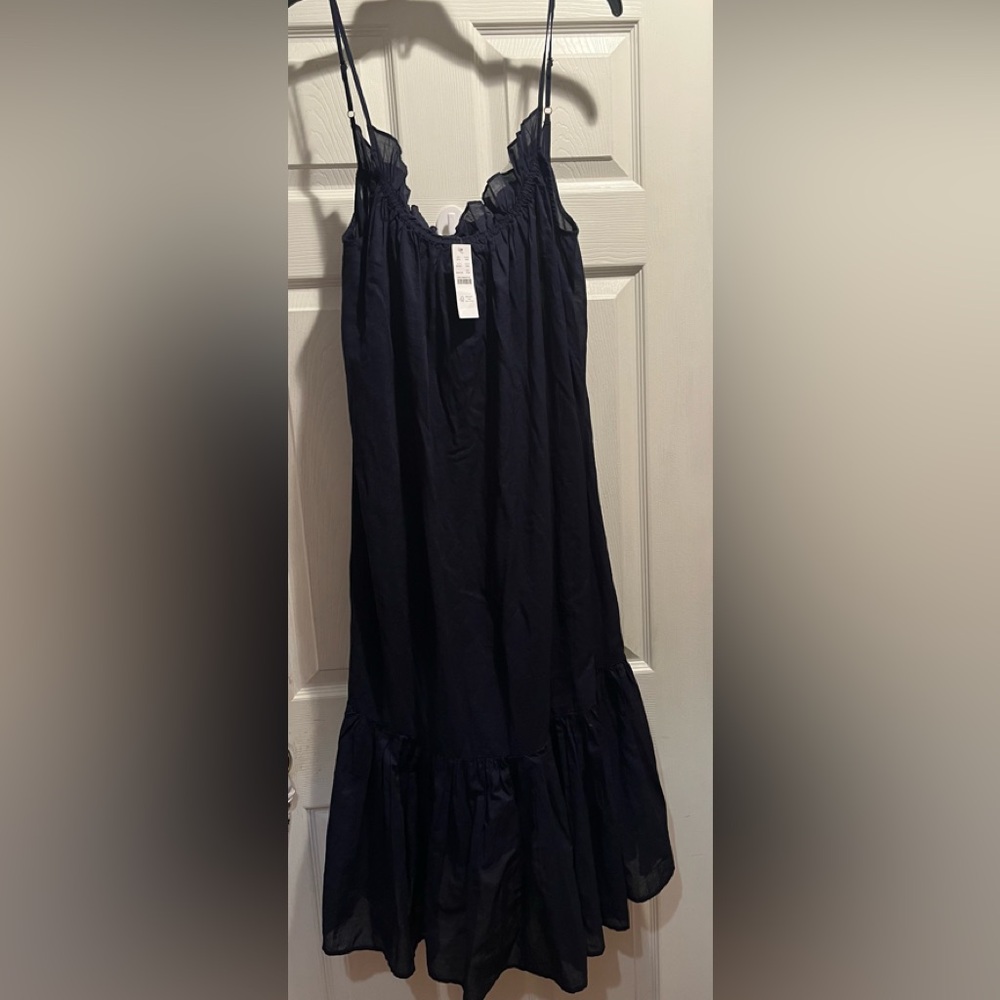 NWT, J. Crew Navy Blue Spaghetti Strap Dress, Size S/M